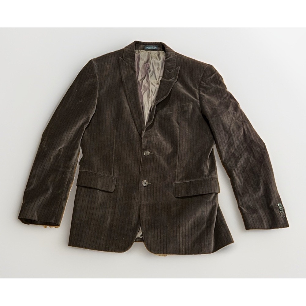 John Varvatos Chocolate Velvet Striped Blazer Sport Coat Jacket 40 Reg $1498